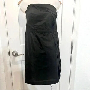 Ann Taylor strapless black dress layered size 8 cotton blend party dress